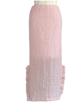 Honey mi Honey sheer swell frill tight skirt