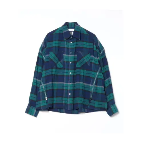 FACETASM CHECK ZIPPER SHIRT