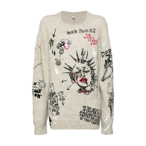 R13 EMBROIDERED BOYFRIEND SWEATER