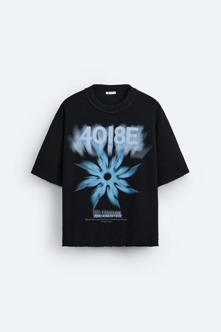 ZARA プリント ニット Ｔシャツ