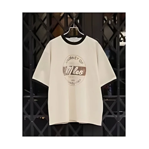 MONO-MART ヴィンテージライクロゴデザイン ビッグシルエットリンガー半袖Tシャツ