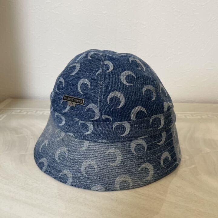 Marine Serre Moon Denim Bucket Hat