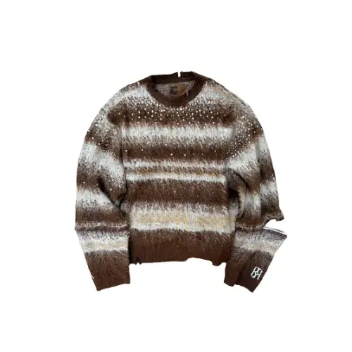 Birth Of Royal Child Rhinestone Encrusted Mohair Blend Sweater