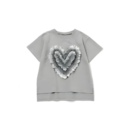 POPPY HEART TULLE T-SHIRT (GRAY)