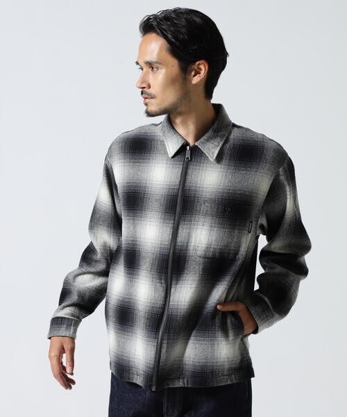 AVIREX OMBRE CHECK ZIP UP SHIRT
