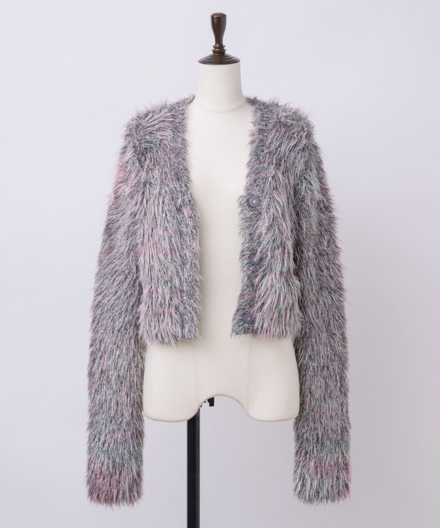 musubore glitter ＆ feather yarn cardigan / ラメフェザーヤーンカーディガン