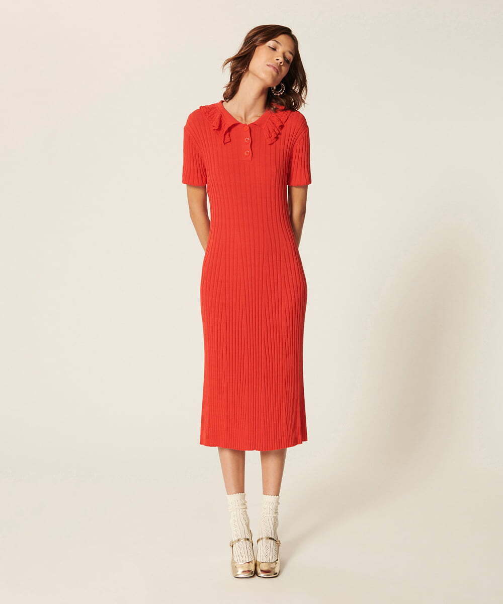 TARA JARMON Extrafine cotton knit dress