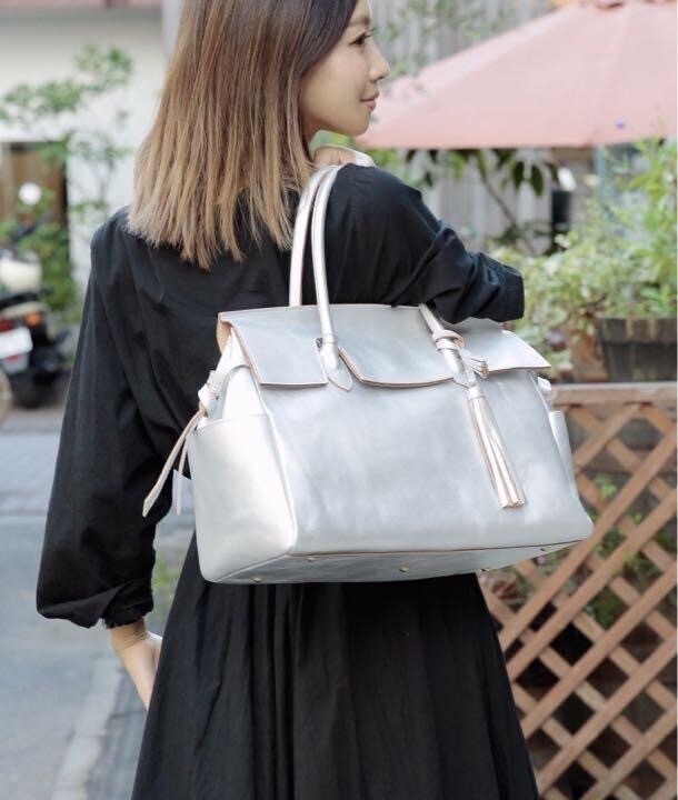 perche 姫路オイルレザーフラップ付きトートバッグS