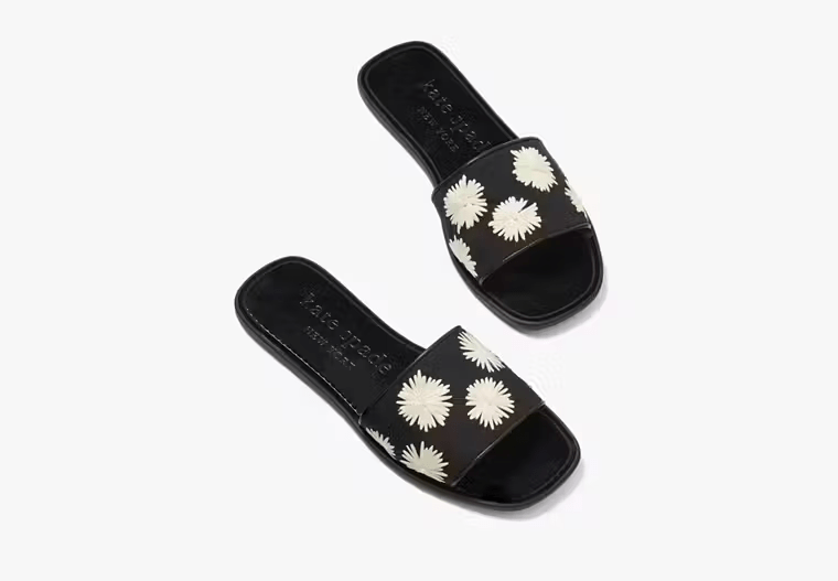kate spade new york ローレン ポン ポン フローラル スライド サンダル