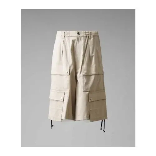MAISON SPECIAL Impregnation Wool Mix Stretch Prime-Wide Cargo Shorts