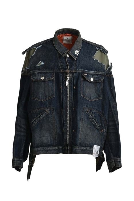 MAISON MIHARA YASUHIRO レイヤード デニム フライトジャケット