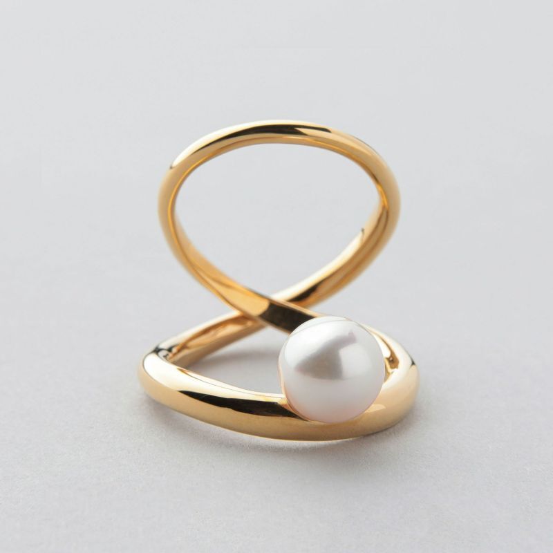 Pearl for Life Supple あこや真珠 ダブルリング　8.5-9.0mm SV925 GP