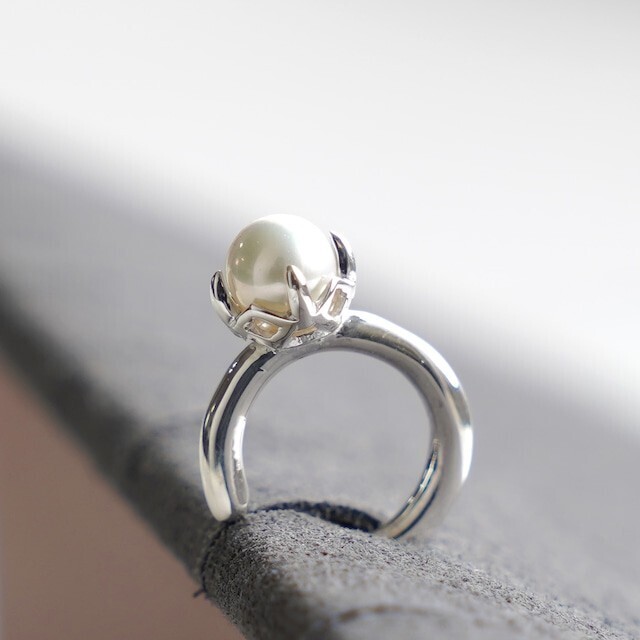 Kumpel by p <Herz> Pearl Earcuff -White-/ SV925