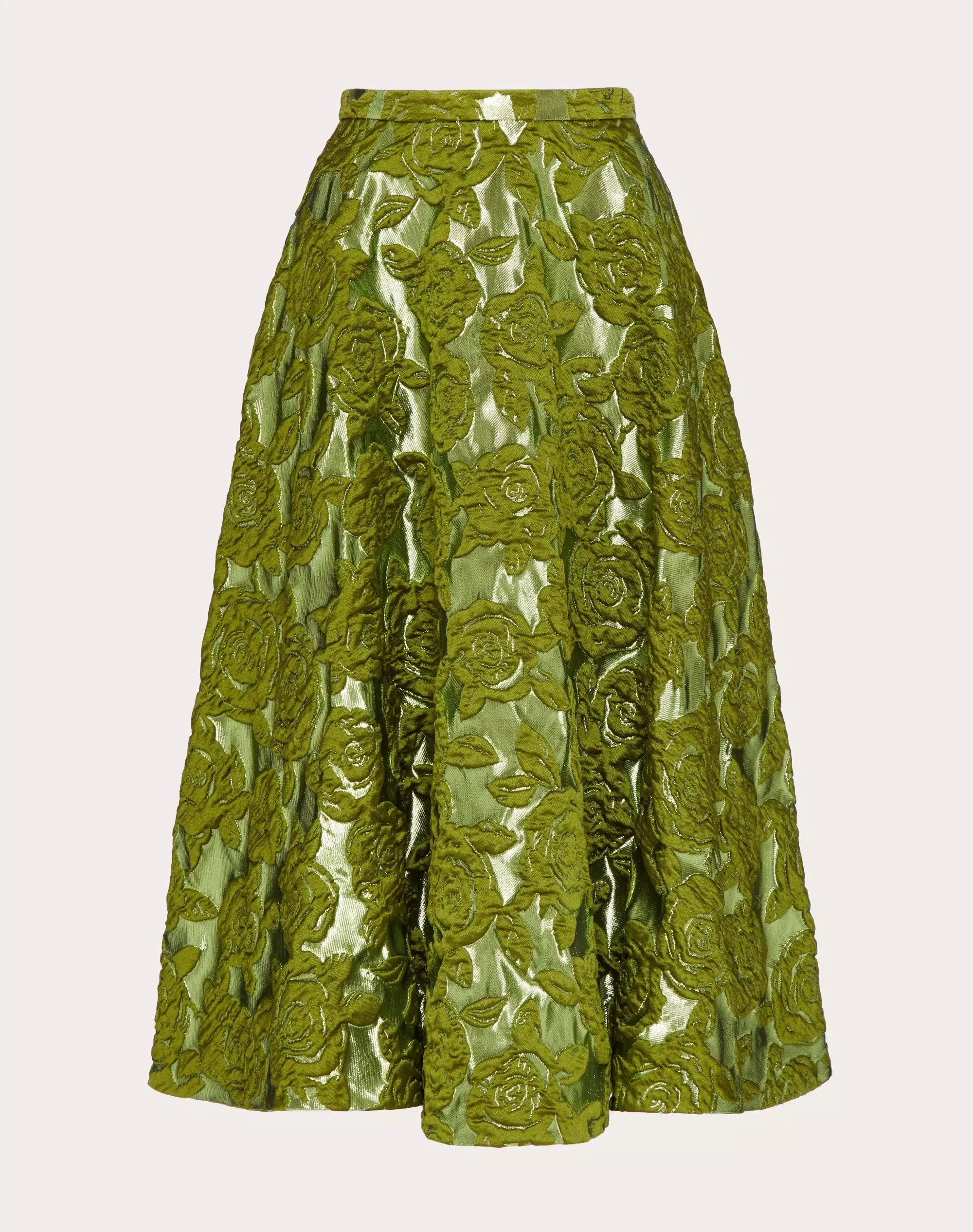VALENTINO ヴァレンティノ ローズ モアレ ブロケード ミディスカート