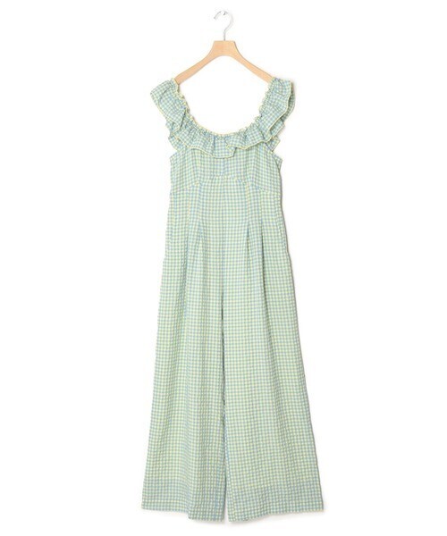 Alley by w closet 【Alley】ギンガムチェックフリルサロペット