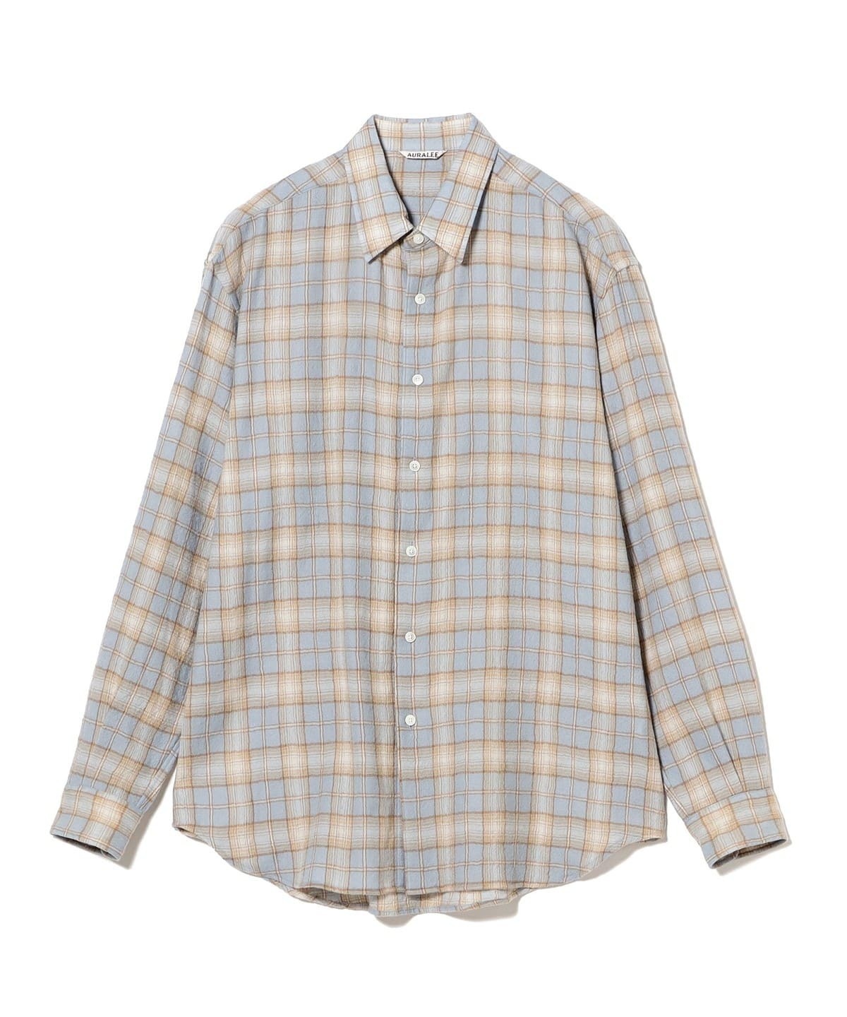 AURALEE AIRY WOOL CHECK SHIRT