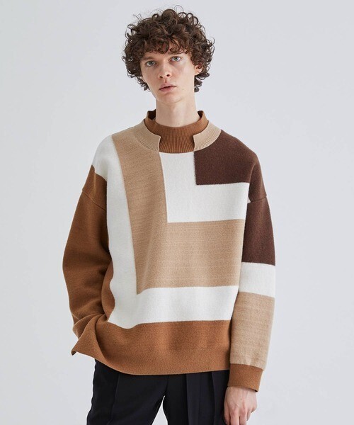 CULLNI STUDIOUS別注 COLOR BLOCK TURTLE KNIT