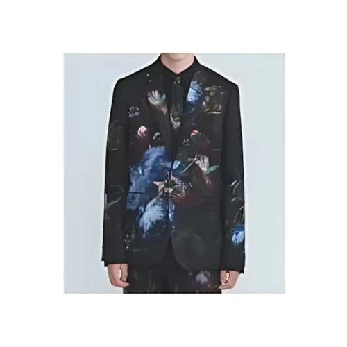 LAD MUSICIAN WOOL GABARDEINE INKJET JACKET (FLOWER OIL PAINTING)