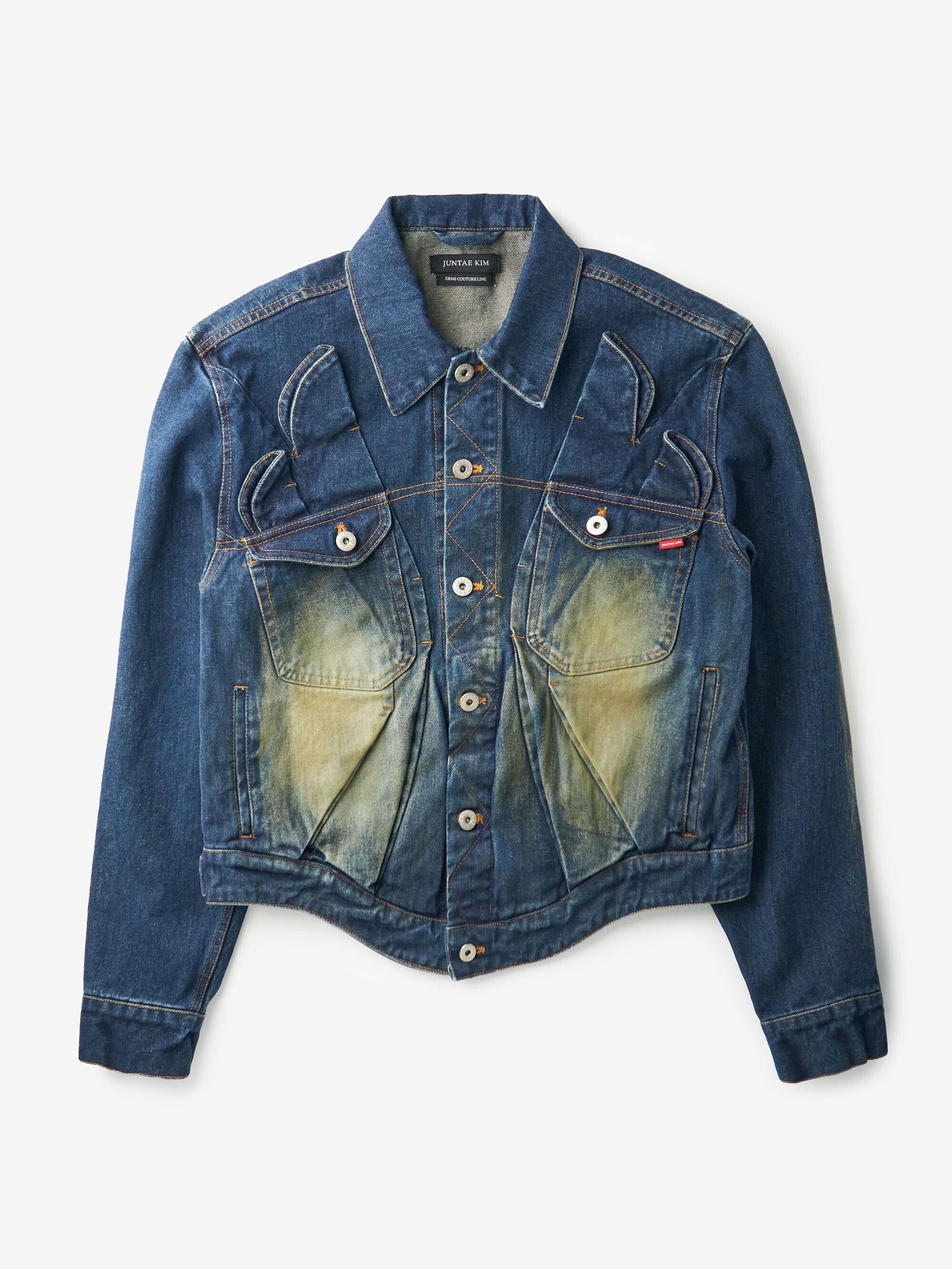 JUNTAE KIM GATHERED DENIM JACKET