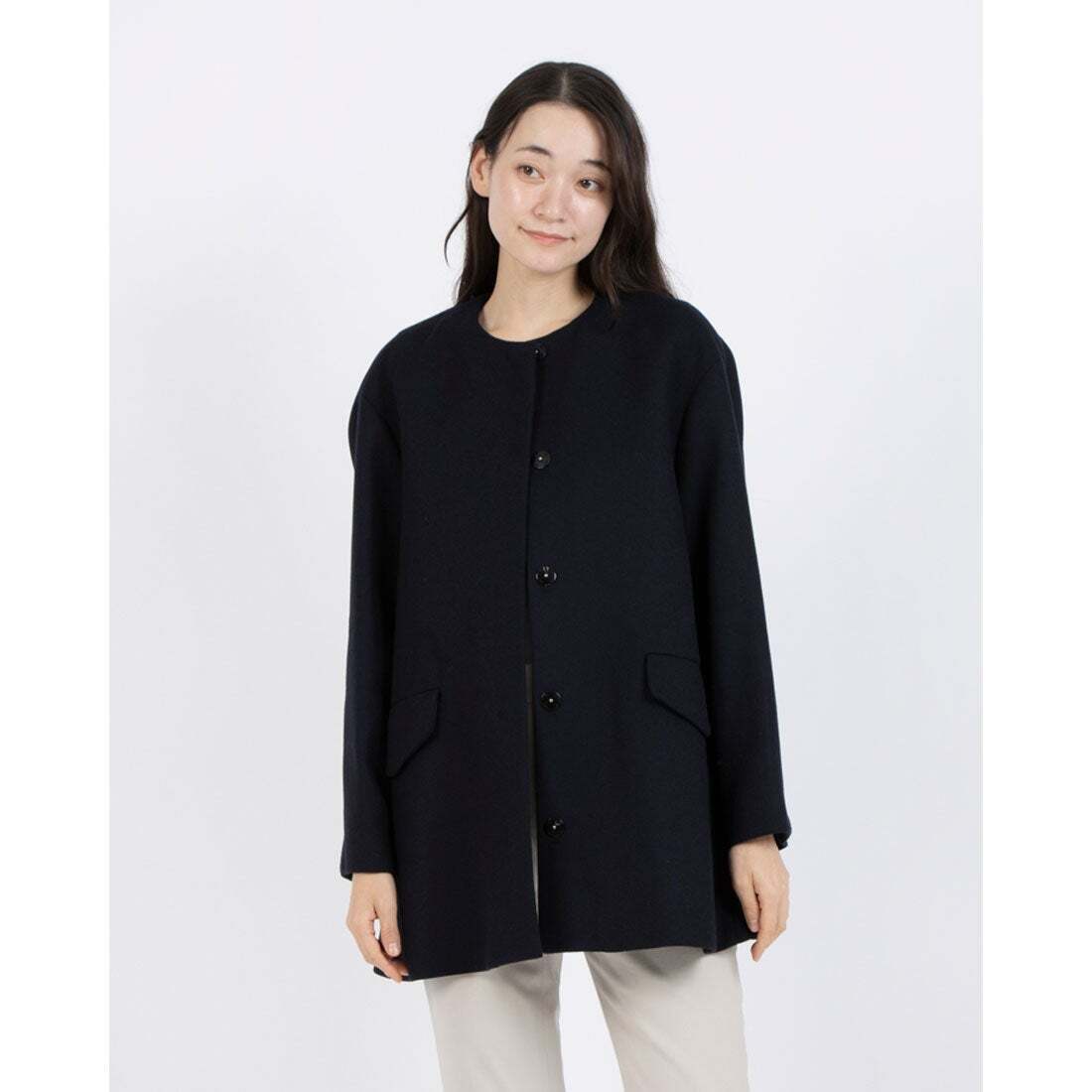 Theory WOOL MELTON/ CAPE BK COAT