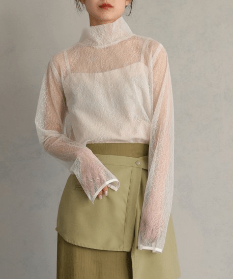 &g’aime EMBROIDERY SHEER TOPS/988-64204