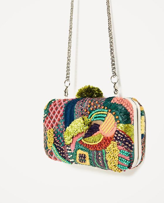ZARA Bolsas de cuentas, Diseñador de bolsos, Bolso bordado