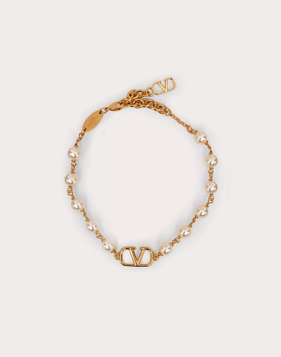 VALENTINO Vロゴ シグネチャー パールビーズ ブレスレット