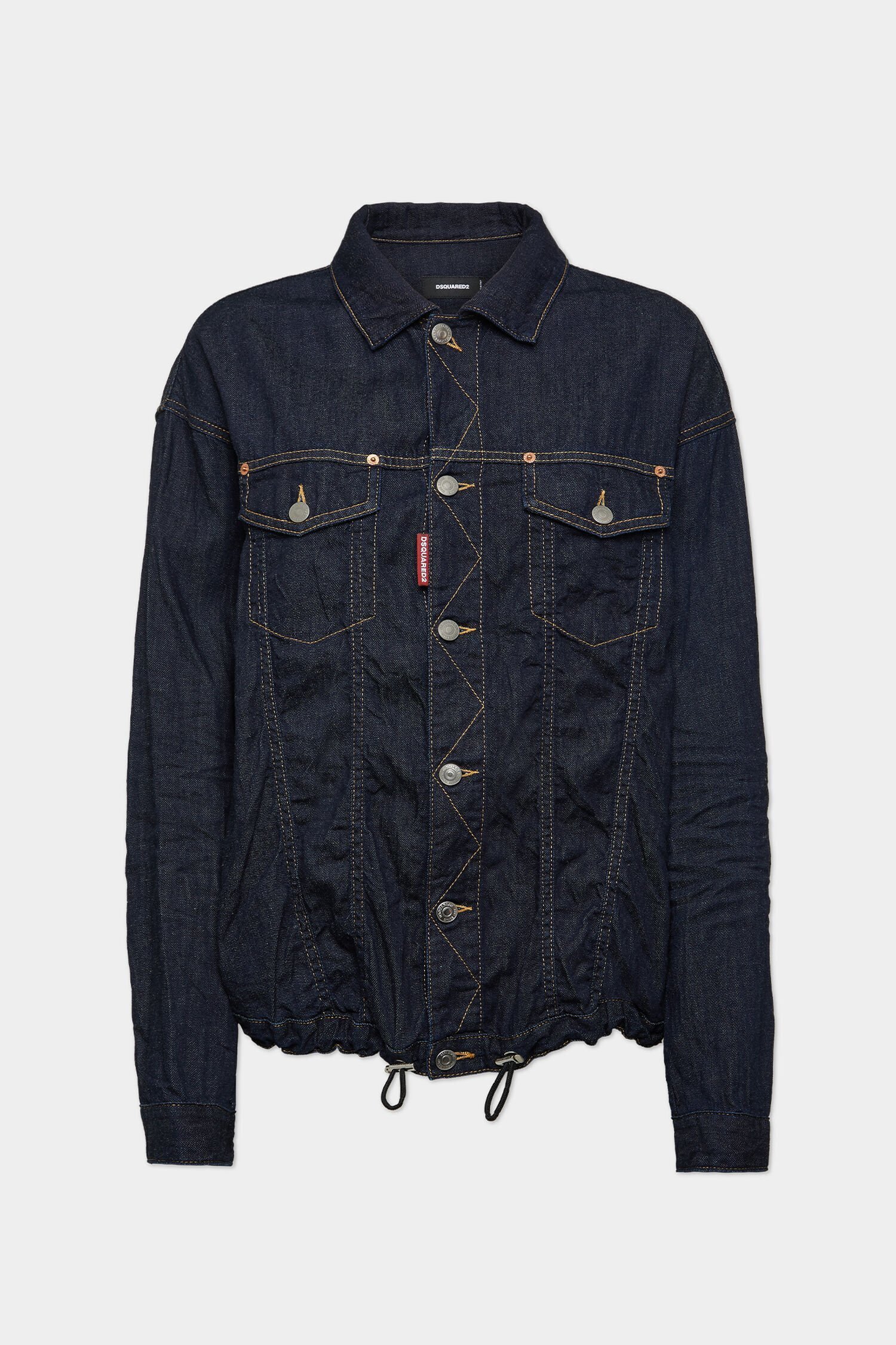 DSQUARED2 Summer Lovers Dark Wash Denim Drawstring Shirt
