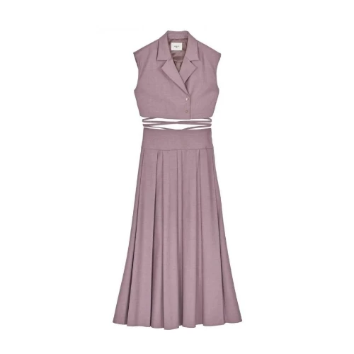 Ameri VINTAGE Front Design Piping Dress