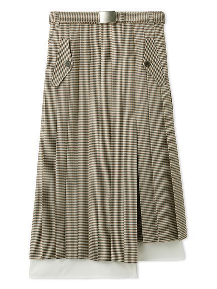 Lily Brown ステップヘムスリットプリーツスカート