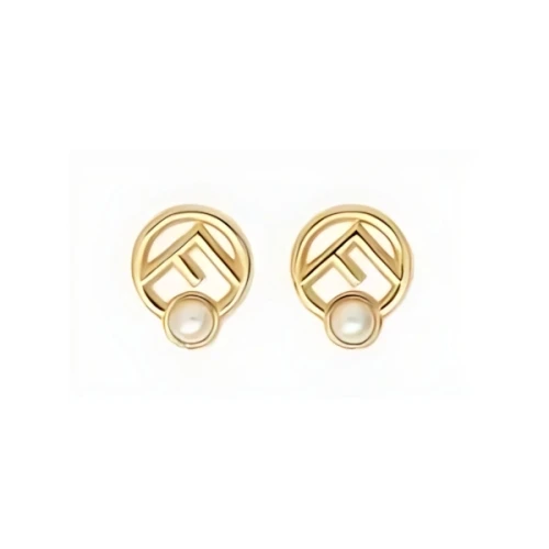 FENDI Rose-gold colored metal earrings