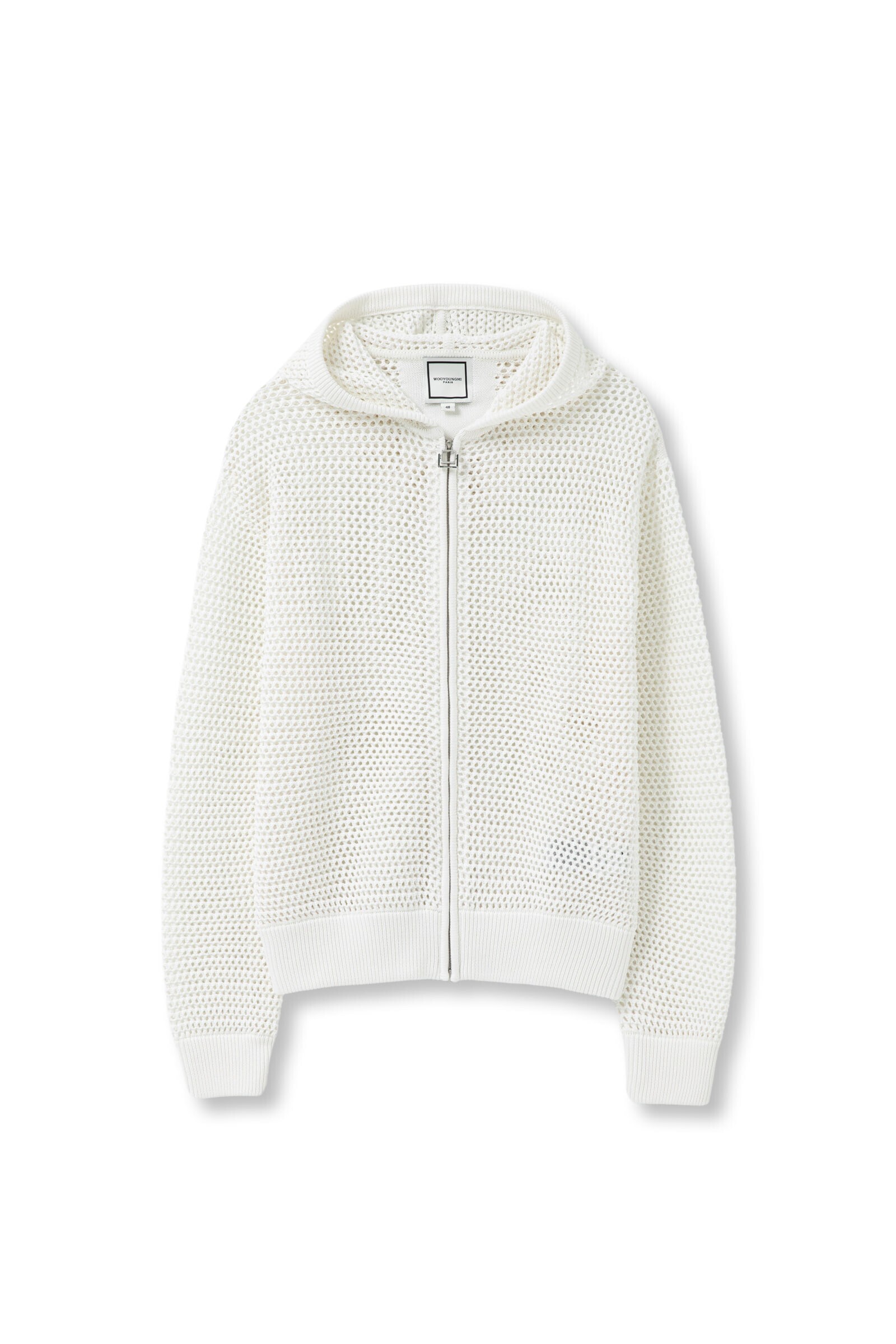 WOOYOUNGMI White Netting Zip-Up Cardigan