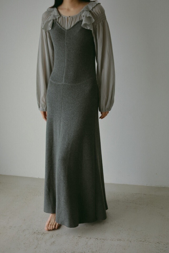 CASA FLINE シアーフリルニットドレス