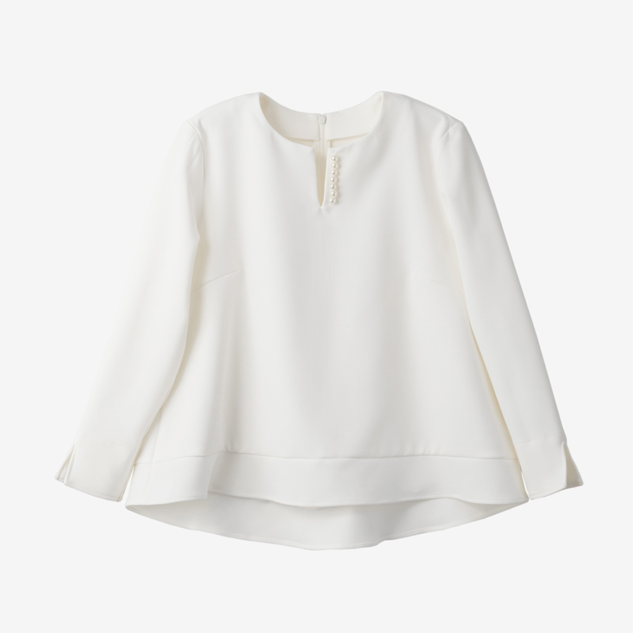 maison de Dolce. パールフレアブラウス【white】