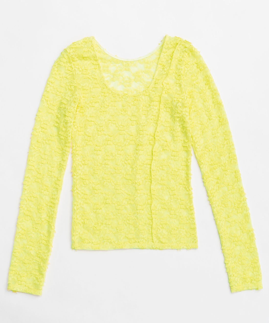 MAISON SPECIAL Fringe Lace Crew Neck Tops