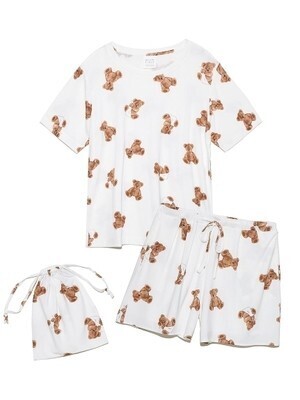 gelato pique 【ONLINE限定】ベアモチーフ抗菌防臭Tシャツ＆ショートパンツ＆巾着SET