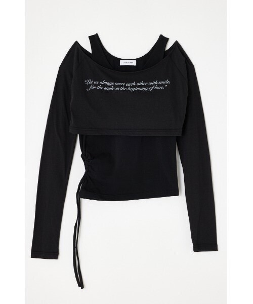 LAGUA GEM LETTERING SHEER 2PIECE トップス