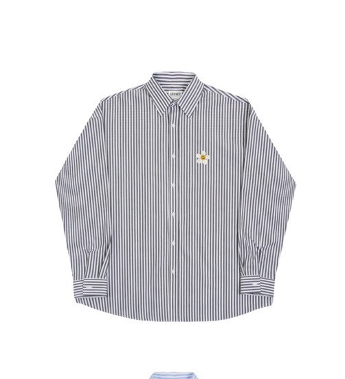 GRAVER Flower dot embroidered stripe shirt