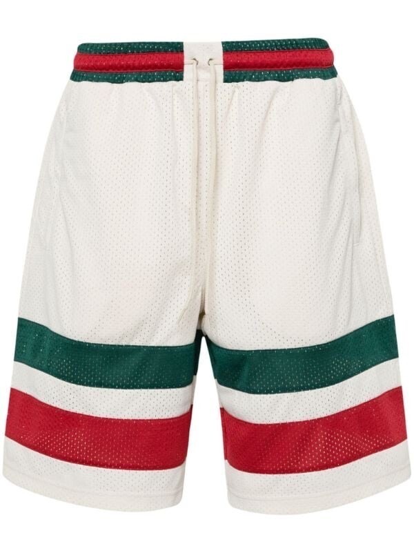 GUCCI ウェブストライプ メッシュ トラックショーツ