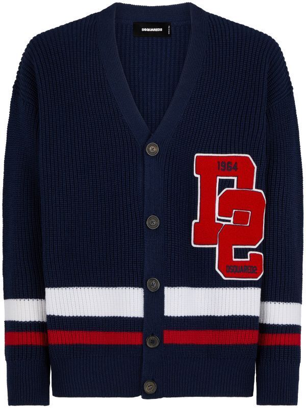 Dsquared2 logo-appliqué wool cardigan
