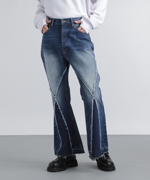 HARE 【SETUP対応　MODE VINTAGE SERIES】クロスフリンジデニムパンツ
