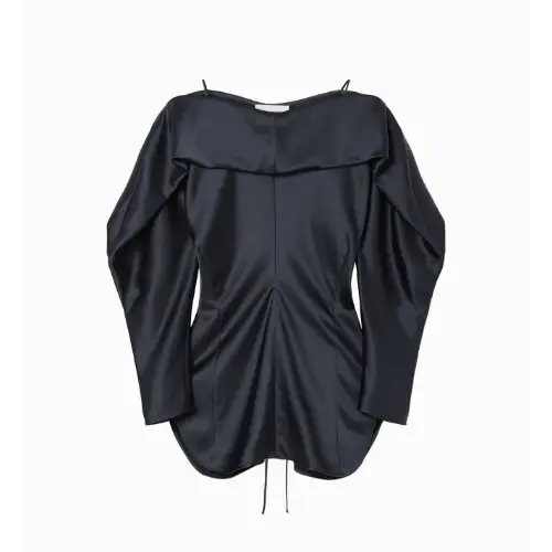 Mame Kurogouchi Embossed Leather Motif Triacetate Top