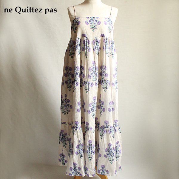 NE QUITTEZ PAS cotton jqd marigold print cami dress