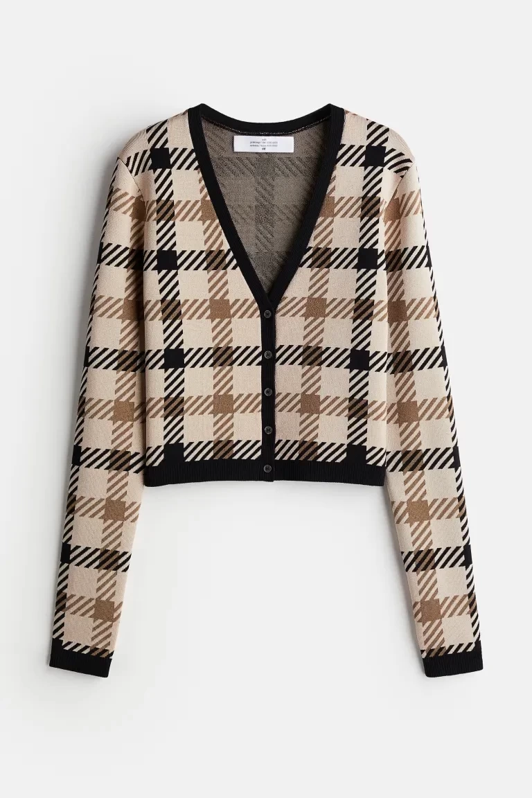 H&M ジャカードニットカーディガン