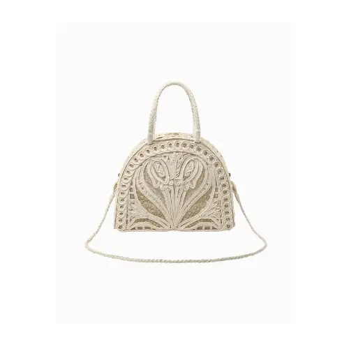 Mame Kurogouchi Cording Embroidery Demi Lune Handbag