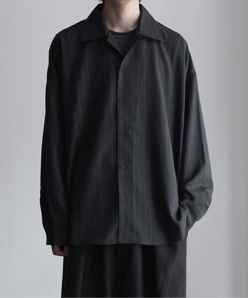 CASPER JOHN Imitation wool huge shirts/イミテーションウールヒュージシャツ
