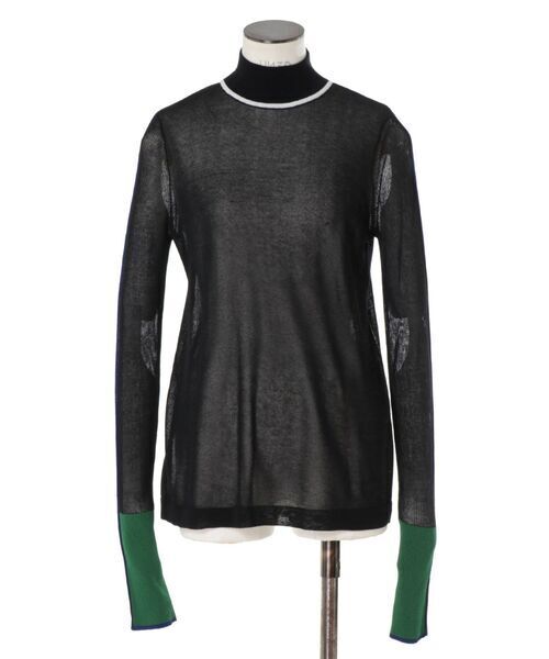 UN3D. COLOR LINE SHEER KNIT TOP
