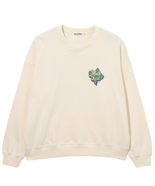 MILKFED. GLITTER LOGO SWEAT TOP