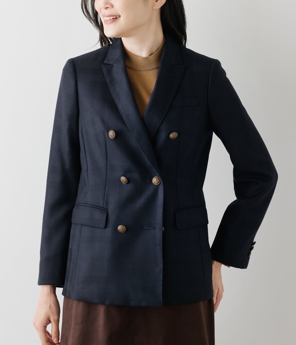 NEWYORKER シャドーニューヨーカータータン ダブルブレストブレザー