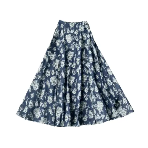 IMMEZ ROSE JAQUARD DENIM SKIRT